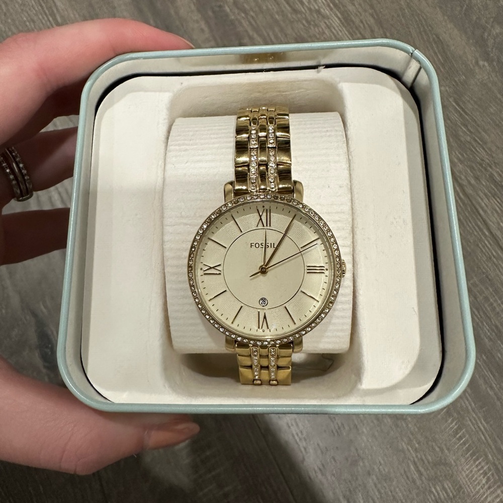 Gold Fossil Watch